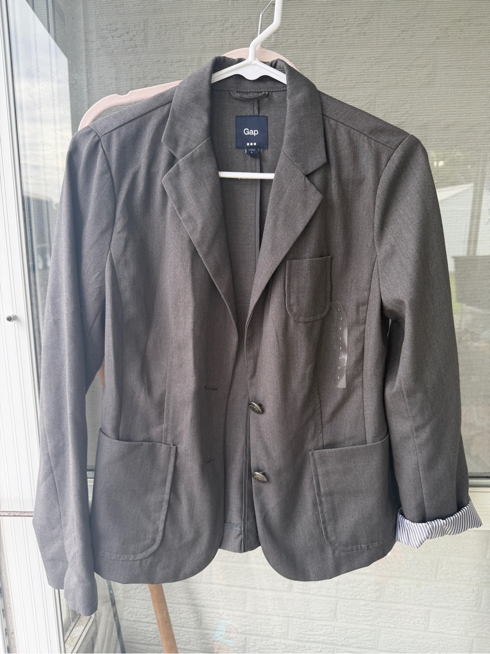 GAP Women's Charcoal Gray Single-Breasted Blazer